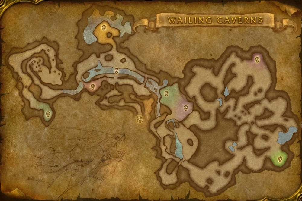 Wailing Caverns dungeon map